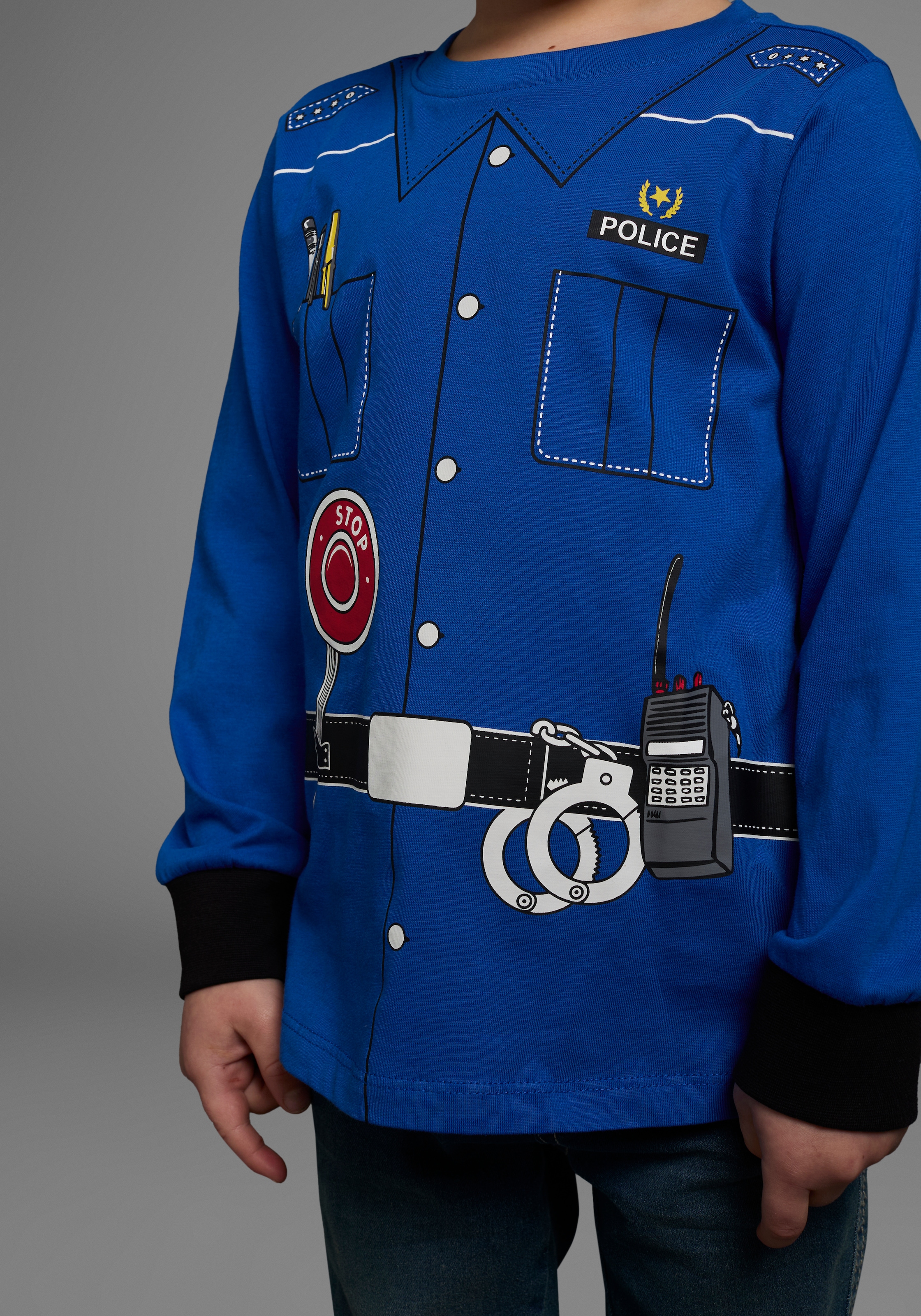 KIDSWORLD Langarmshirt »POLIZEI«, Langarm,  Basic-Passform,  bedruckt,  Rundhalsausschnitt