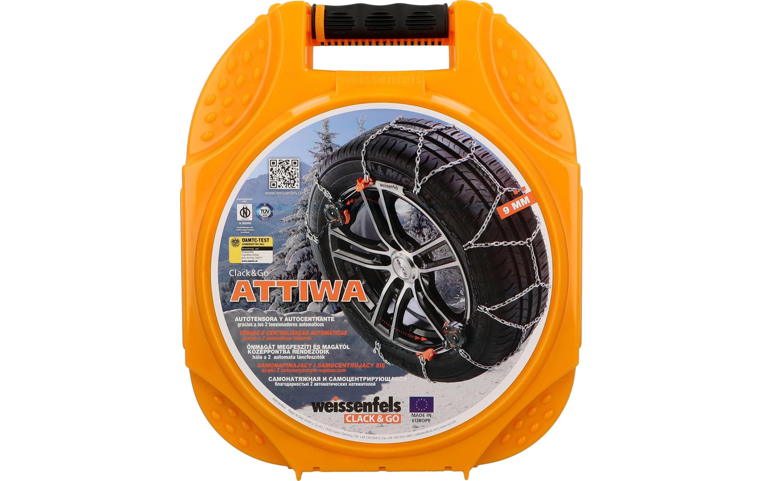 Stahlschneekette Attiwa Clack & Go 12<br>Schneekette mit zwei automatischen Spannungsvorrichtungen