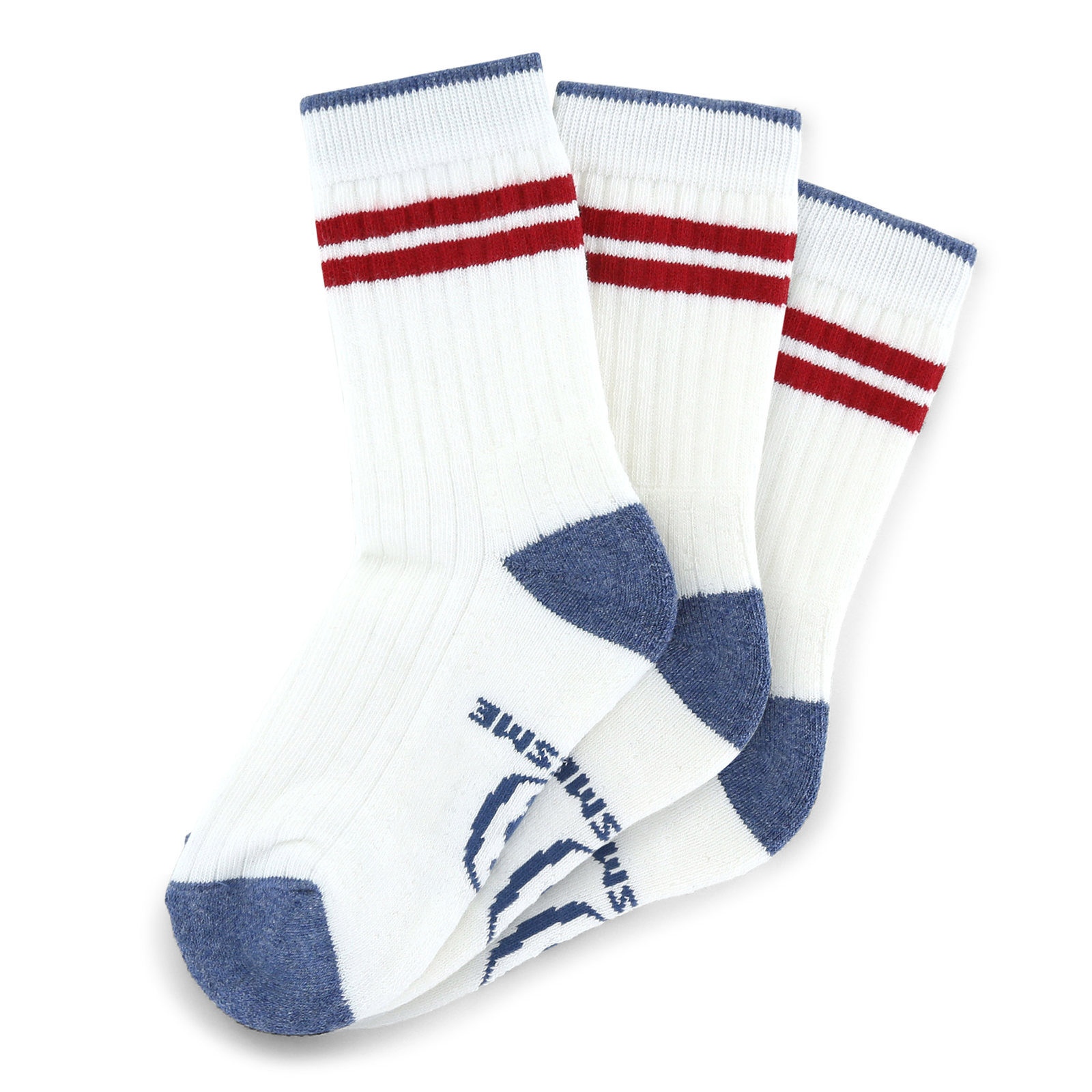 Shoesme witte sok met rode stripings  | Jongens schoenen