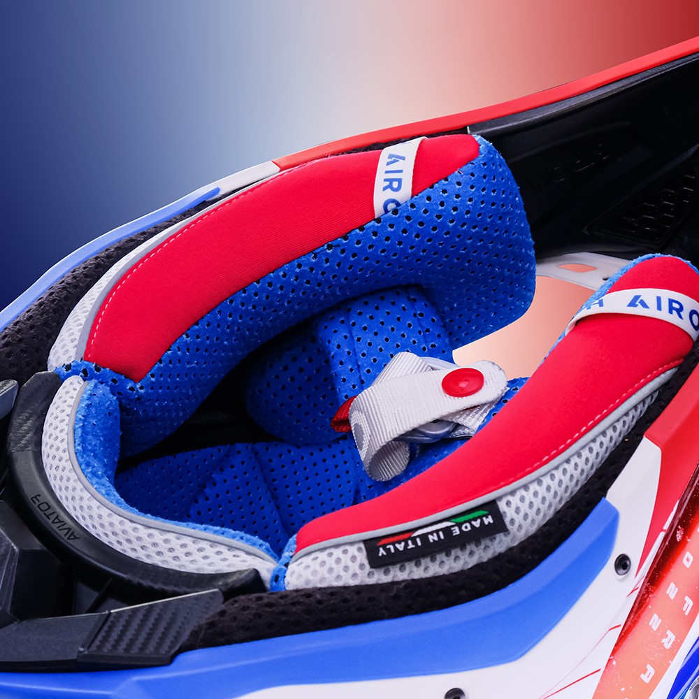Airoh - Casque Aviator 3 Six Days Blanc / Rouge / Bleu