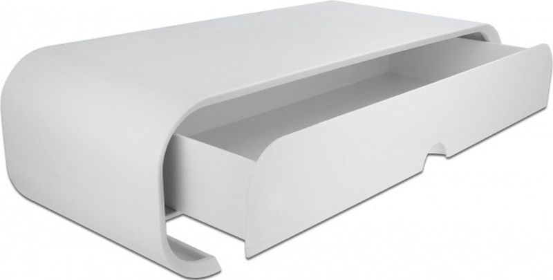 DeLOCK ergonomische monitor standaard/verhoger met 1 lade - L / wit