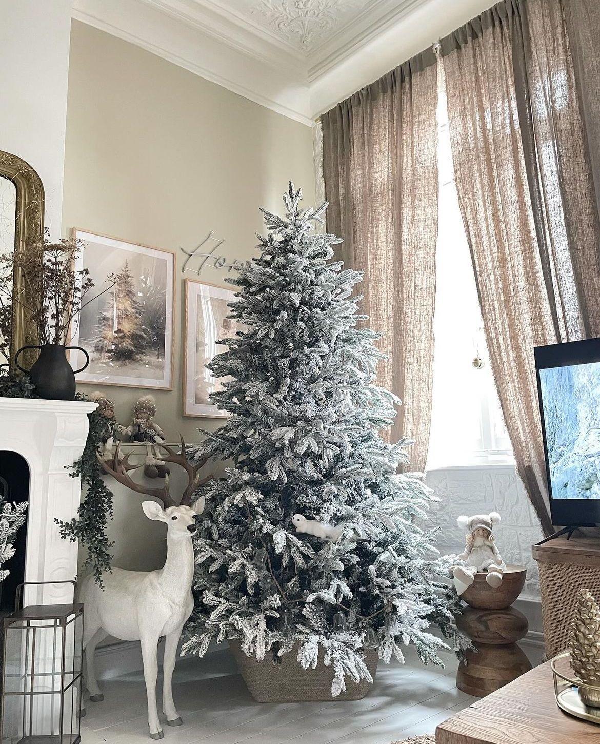 Besneeuwde kunstkerstboom LED TATLOW 180 cm Groen