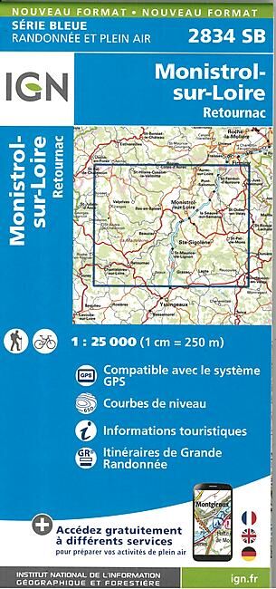 IGN - 2834 SB MONISTROL SUR LOIRE 1 25 000
