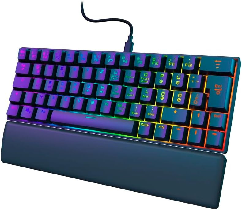 Exodus 760 Mechanische Gaming Tastatur Keyboard mit DE Layout und RGB Hintergrundbeleuchtung Red Switch (00217828) - Schwarz