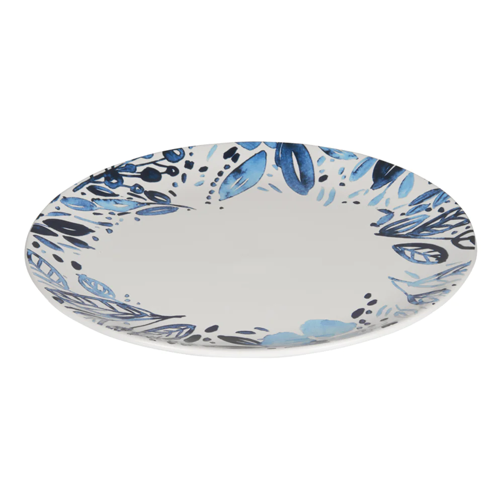 Assiette plate Jardin bleu 27 cm (lot de 6) Trend'up