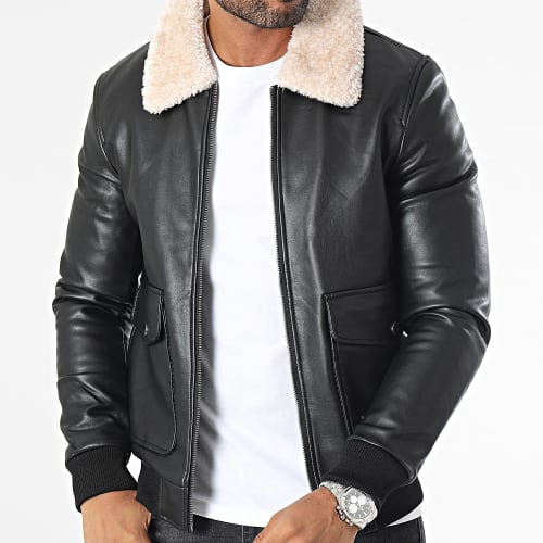 Veste Col Mouton Noir