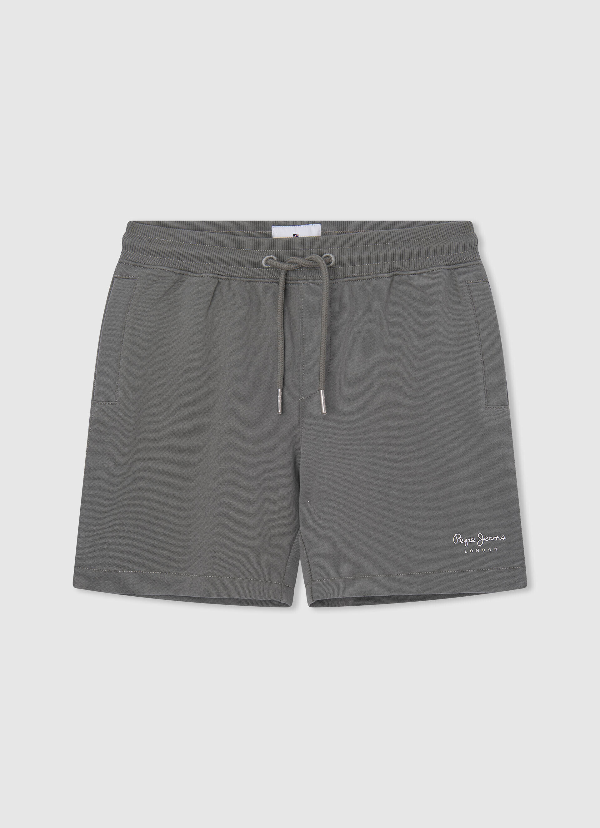 BERMUDA ESPORTIVA COM LOGOTIPO ESTAMPADO - verde-esmeralda