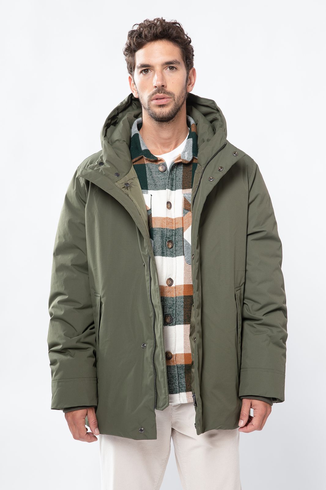 Donkergroene korte parka