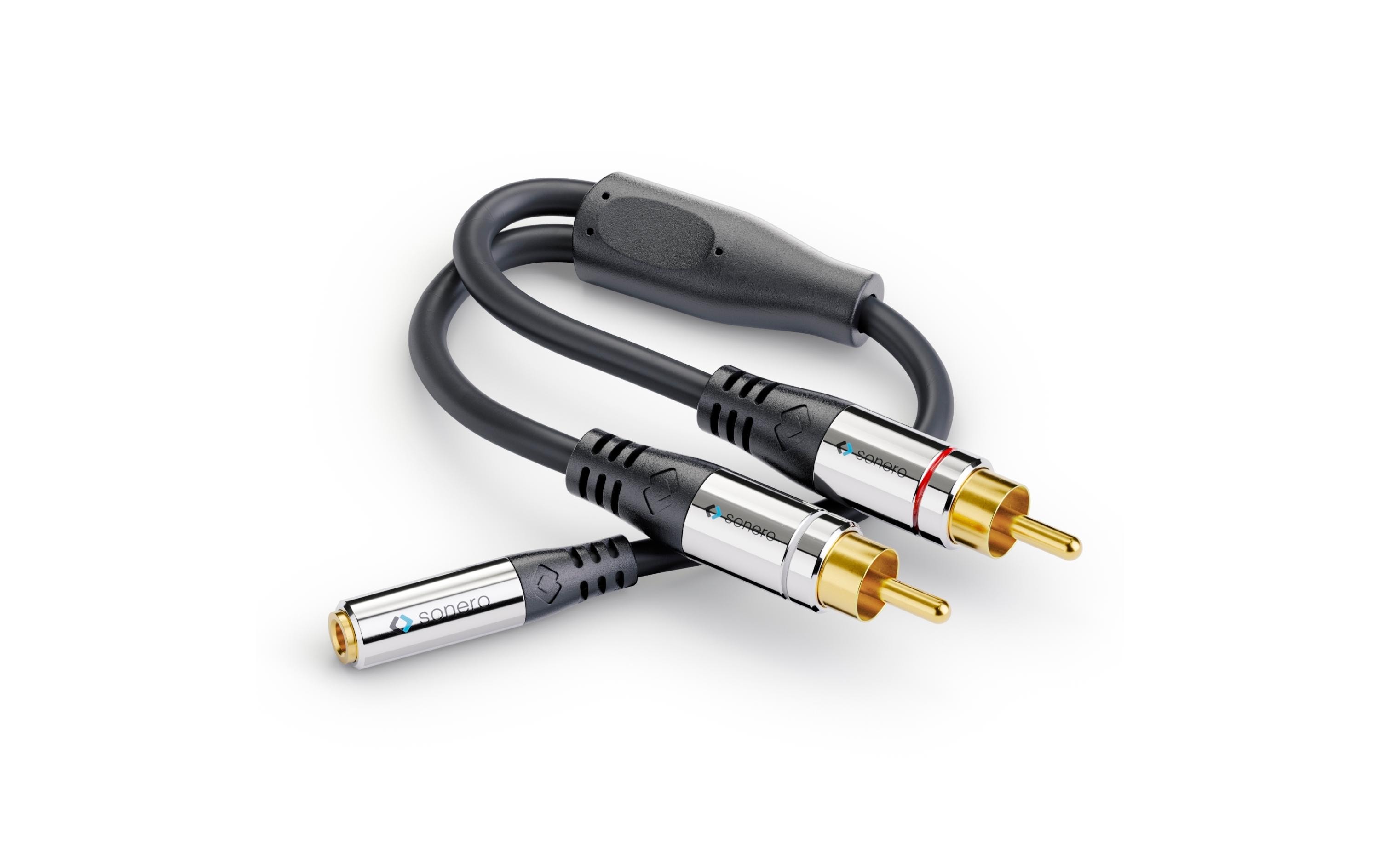 Audio-Kabel Cinch - 3.5 mm Klinke 0.25 msonero 2x Cinch auf 3,5mm Audio Adapter Kabel 0,25m