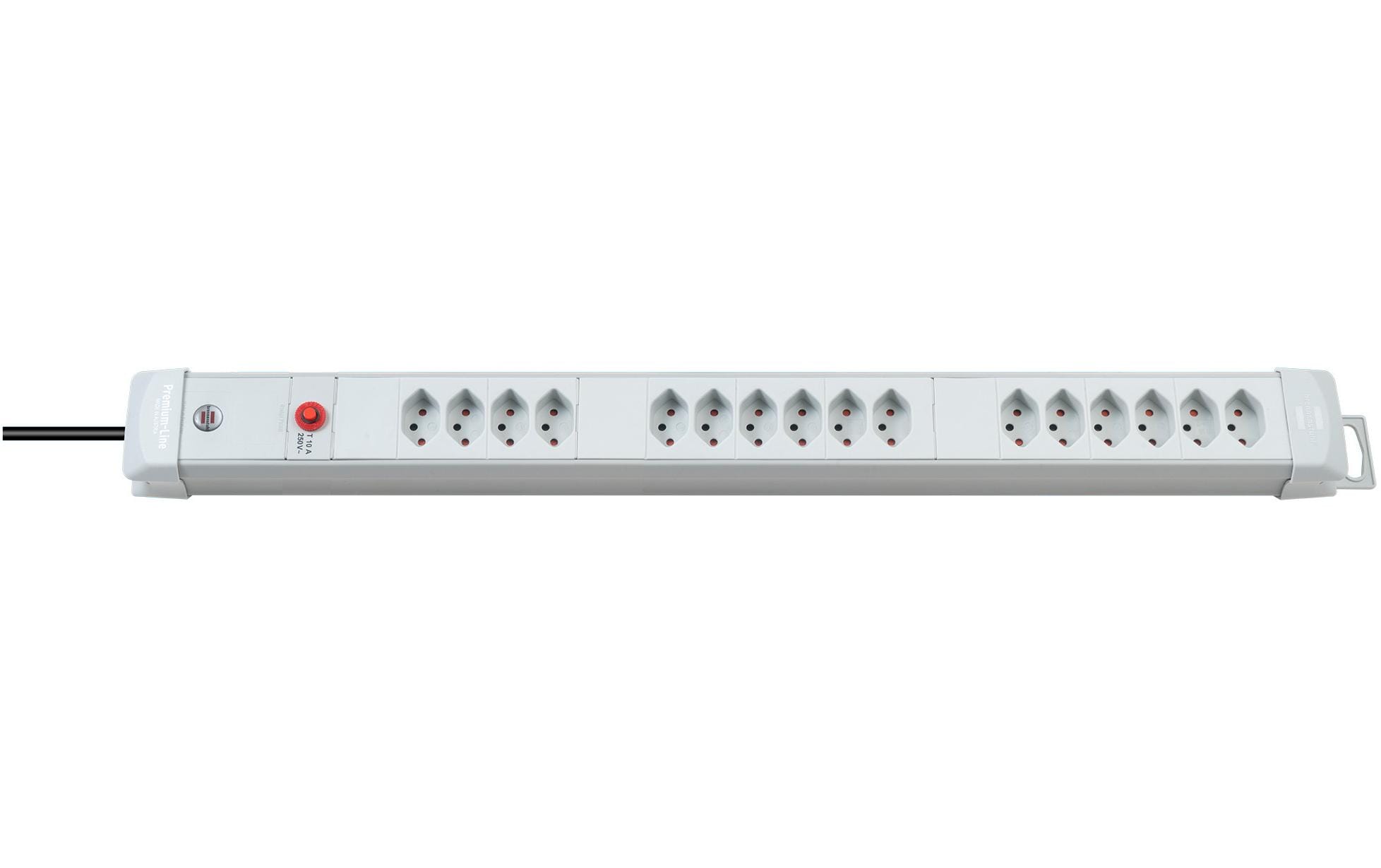 Steckdosenleiste 16x T13Ohne Schalter, lichtgrau