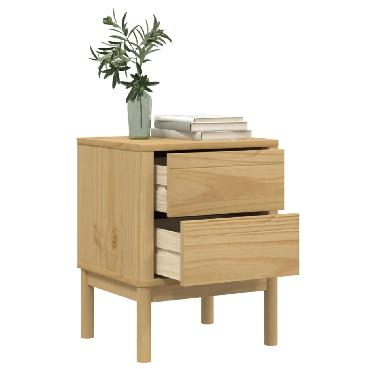 vidaXL Table de chevet FLORO - Cire marron