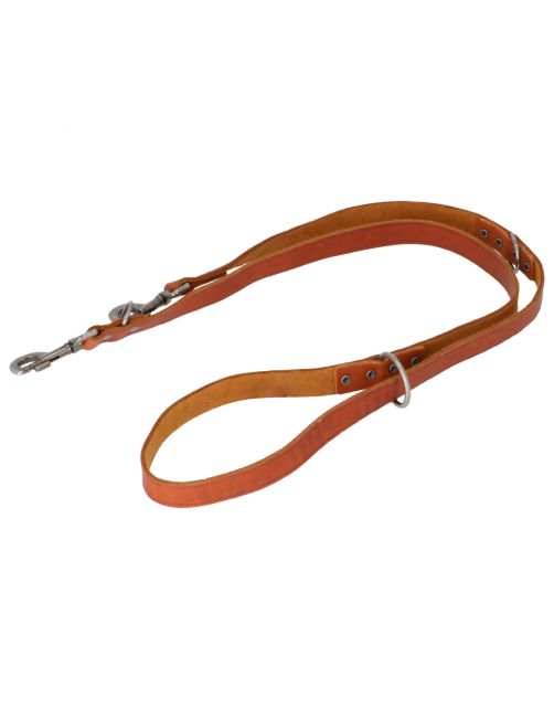 Adori Dresseerlijn Vetleder Met Print - Hondenriem - 200x2.5 cm Cognac L\/Xl