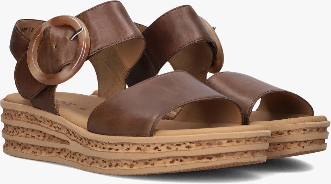 bruine gabor platte sandalen 550.2