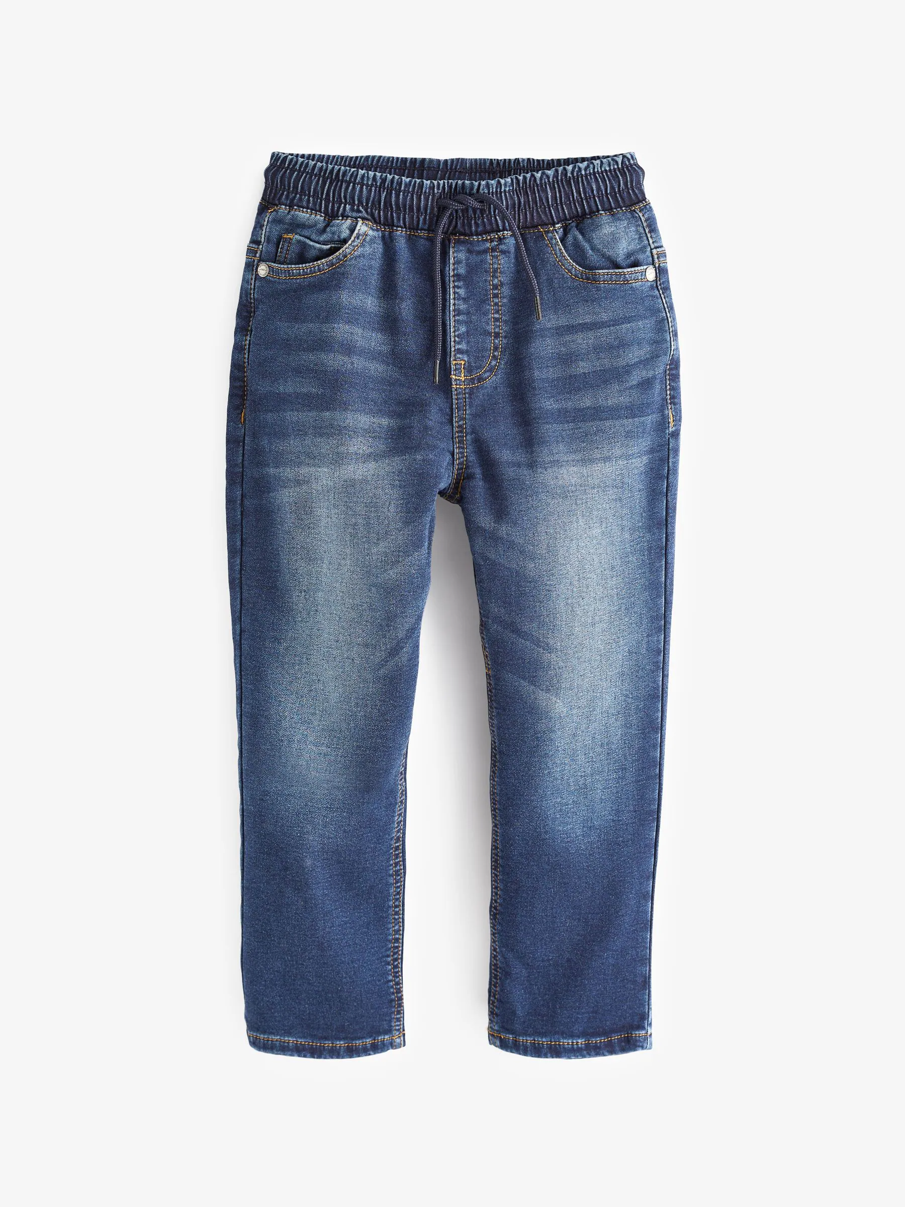 Indigoblauw - Jeans met stretch en elastische taille (3-16 jr)