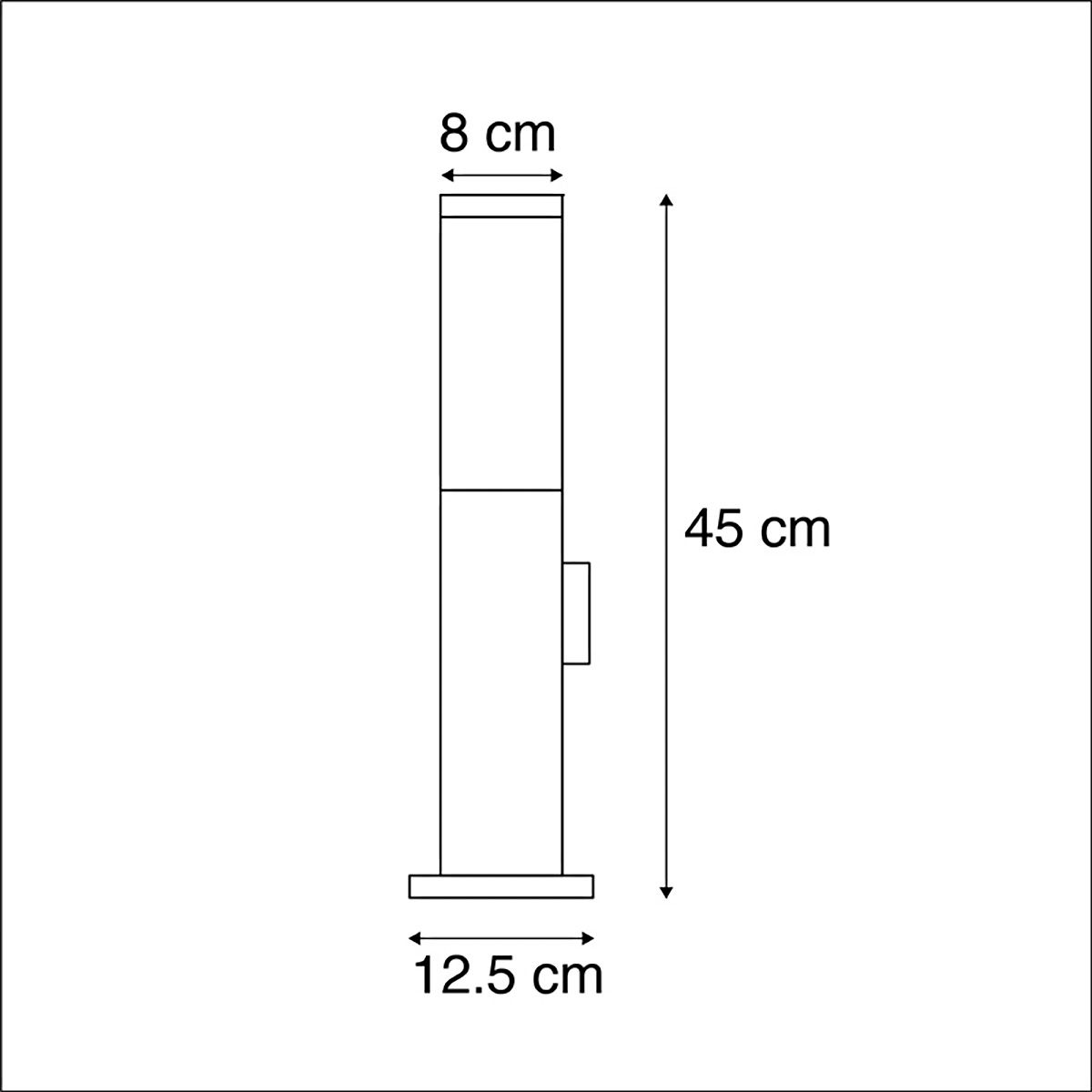Buitenlamp staal incl stopcontact IP44- Malios met grondpin en kabelmof