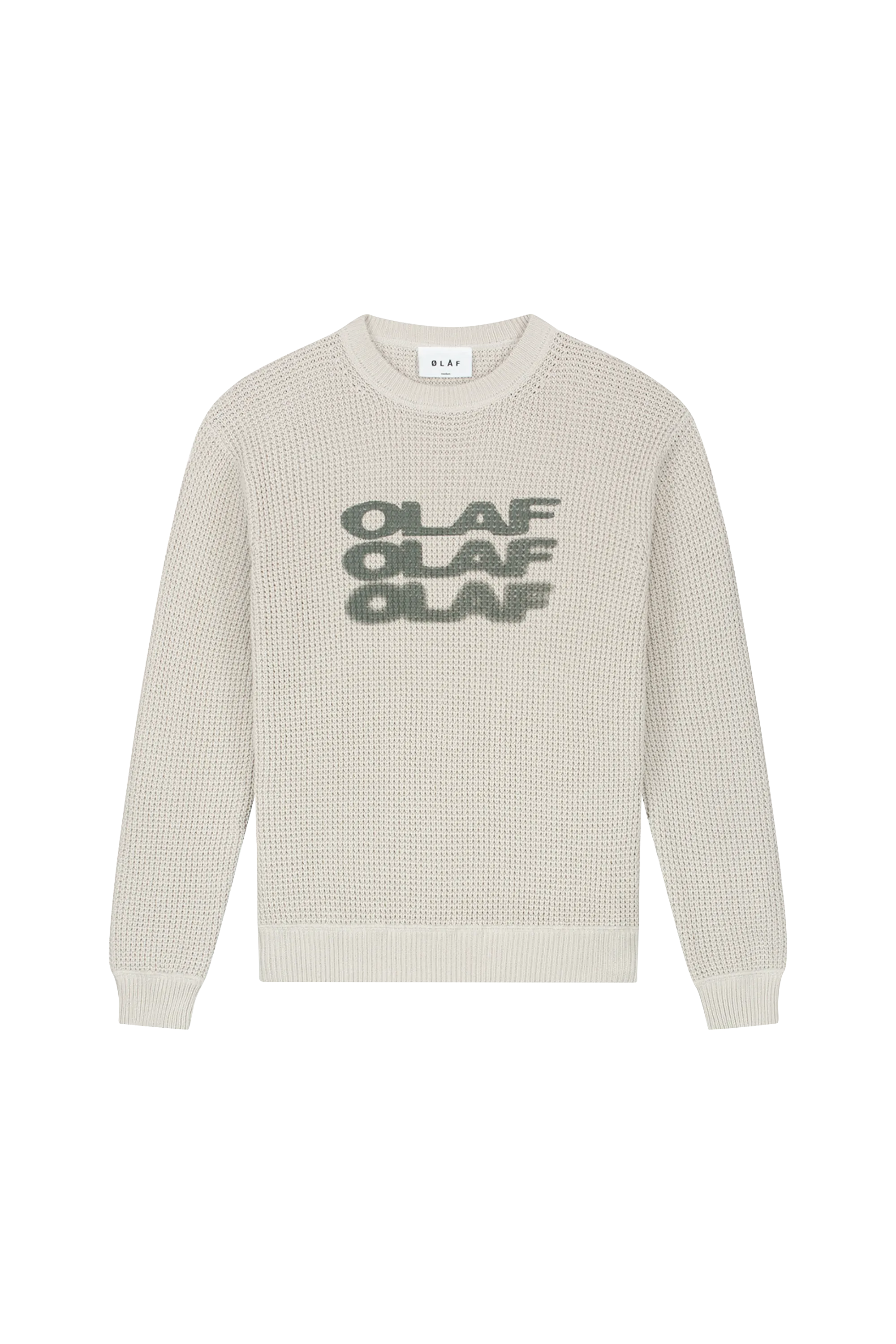 OLAF Pull DRIFT WAFFLE KNIT CREWNECK Beige