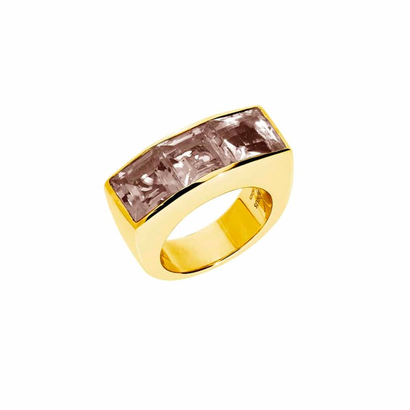 Bague Seth  Argent Quartz Fumé