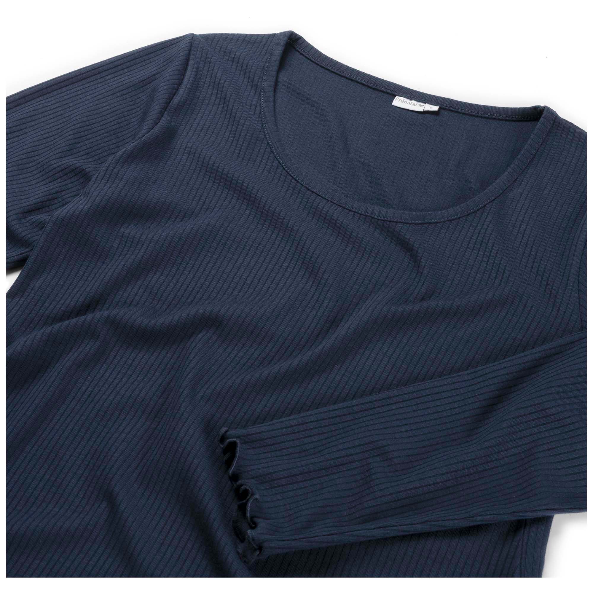 Prénatal zwangerschapsshirt lange mouwen effen blauw