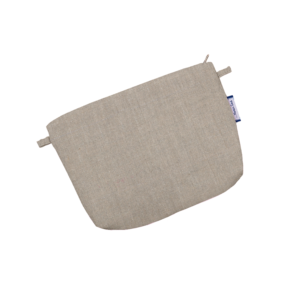 Mini Pochette Tissu Lin Argenté