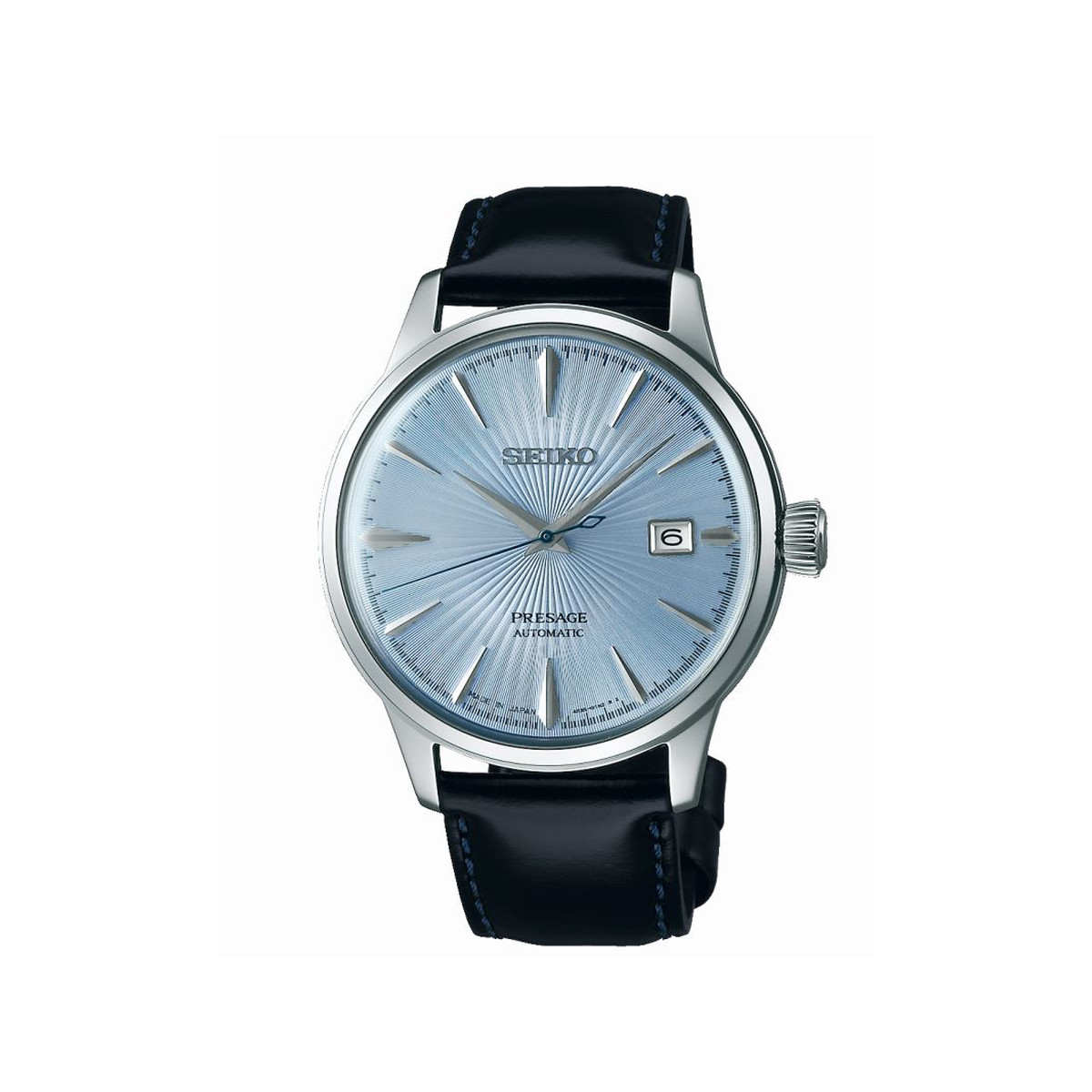 Montre Seiko Presage homme acier cuir noir