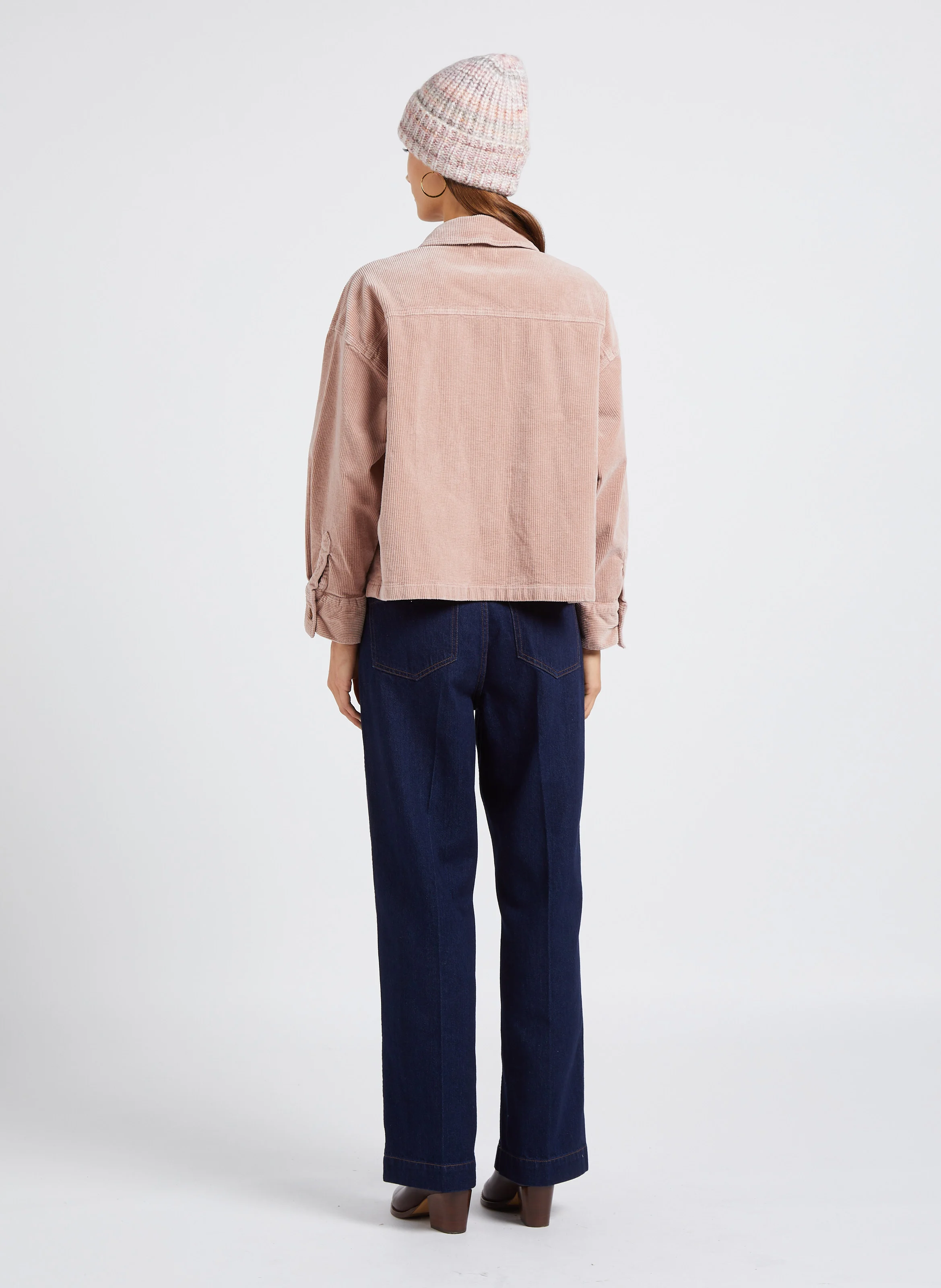 SAMUEL - Jean droit taille haute en coton | Bleu