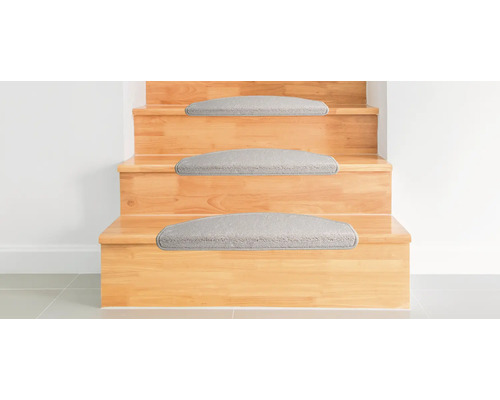 Twist trapmattenset, beige, halfrond, 28x65 cm, 15-delig