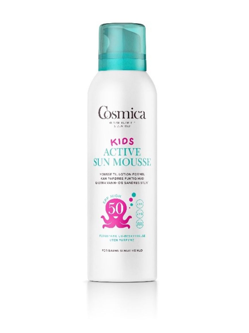 Cosmica Sun Kids Mousse uparfymert SPF50 solbeskyttelse barn 150 ml