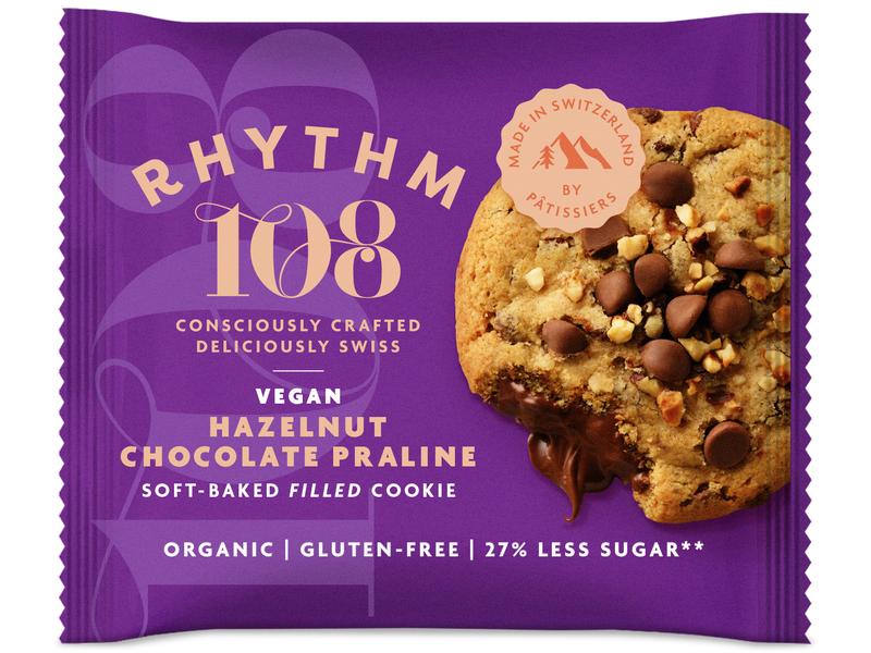 Rhythm 108 Guetzli Hazelnut Chocolate Praline 50 g Schokoladencookie gefüllt mit cremiger Nussbutter