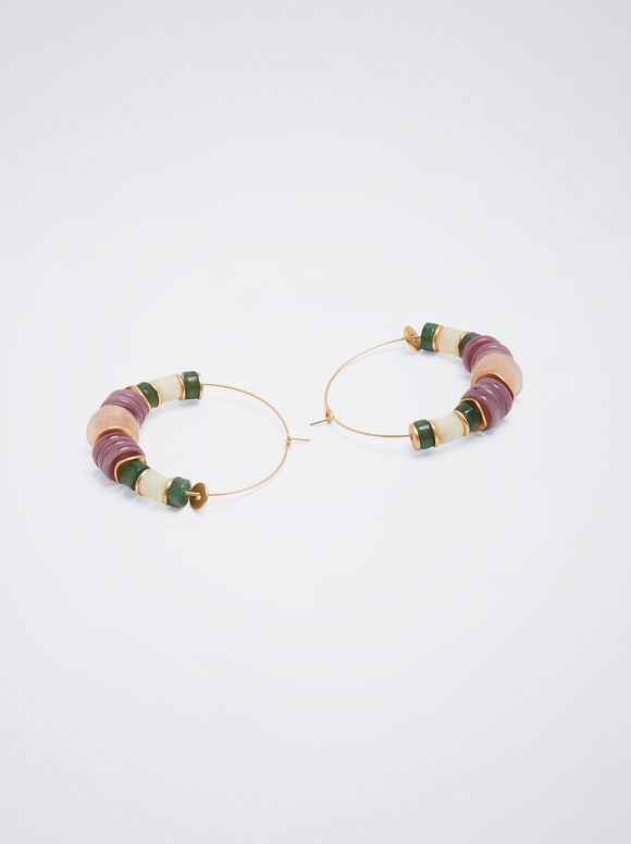 Brincos de argola com pedra - Multicoloridos