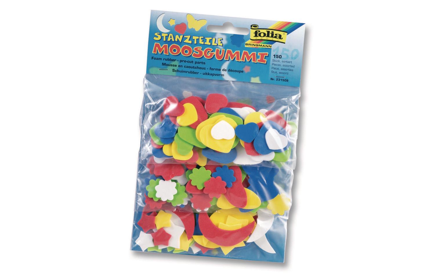 Moosgummi-Stanzteile Diverse Motive, 150 StückMoosgummi Diverse Motive