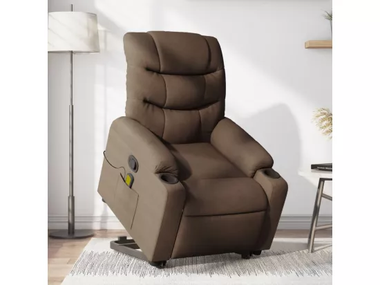 Fauteuil massant inclinable Marron Tissu