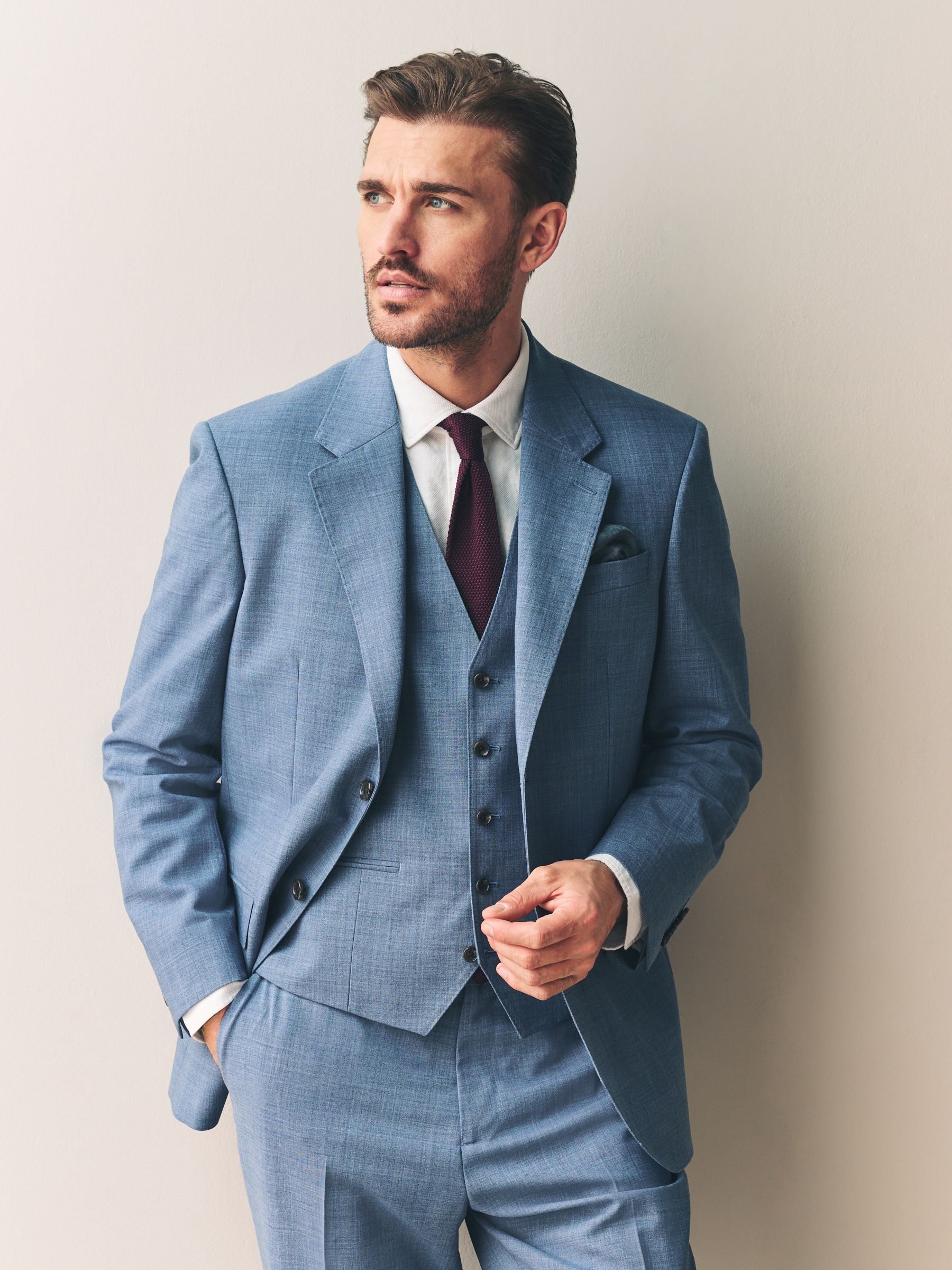 Blauw - Regular Fit Signature Nova Fides 100% Italian Wool Suit Jacket