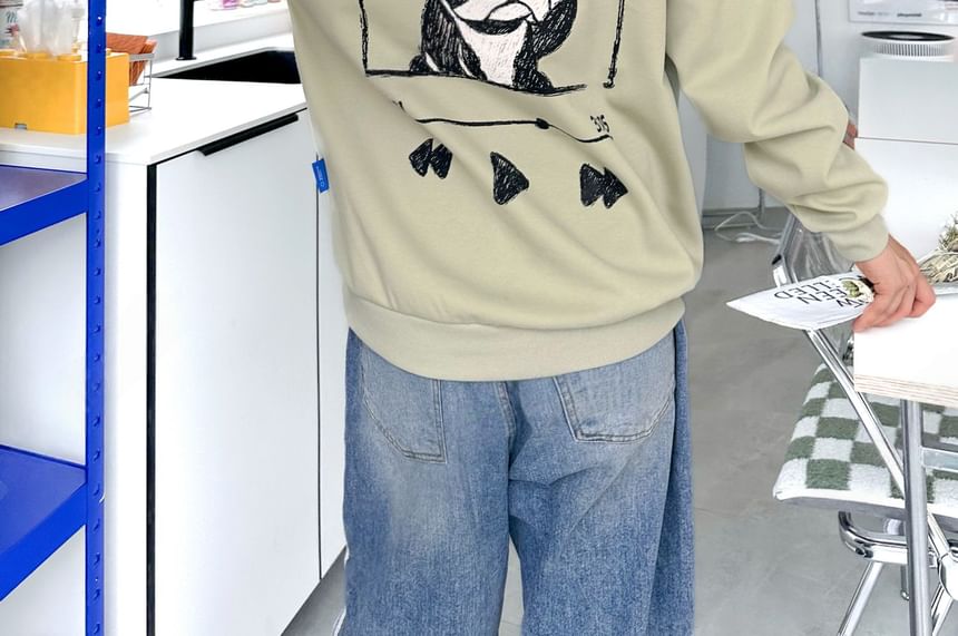 SeoulPop - Losse sweatshirt met hondenprint