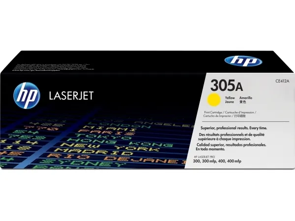 HP 305A - Gul - original - LaserJet - tonerpatron (CE412A) - for LaserJet Pro 300 M351, 400 M451, MFP M375, MFP M475