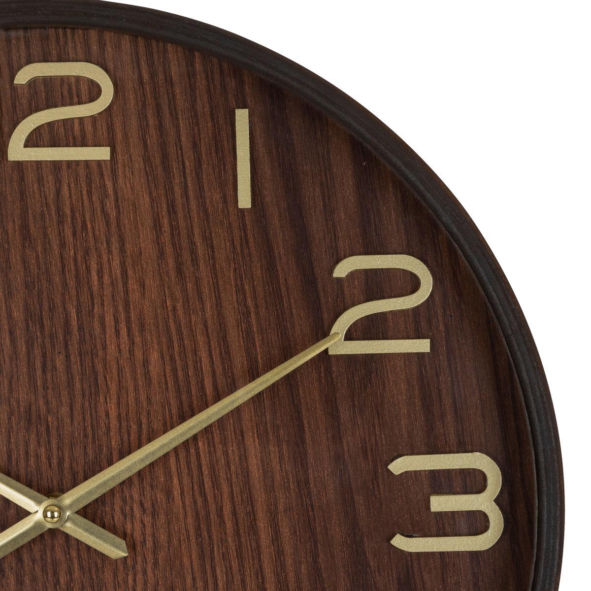 HORLOGE IVANA BOIS MARRON D.38CM