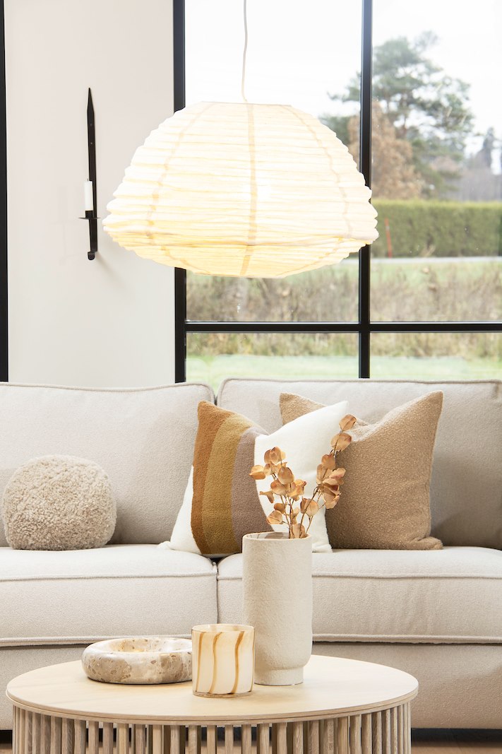 Cebu taklampe Juteskjerm med hvit ledning 120cm.
