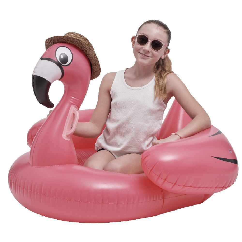 Île gonflable flamant rose