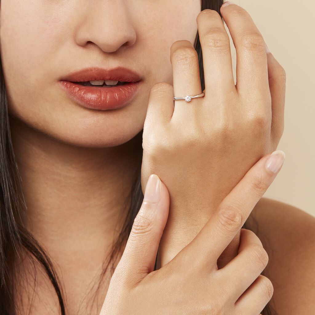 Bague Solitaire Aphrodite Or Blanc Diamant