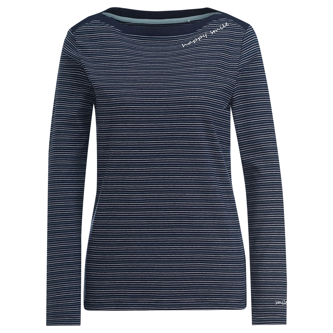 Gina Damen Langarmshirt im Ringel-Look dunkelblau