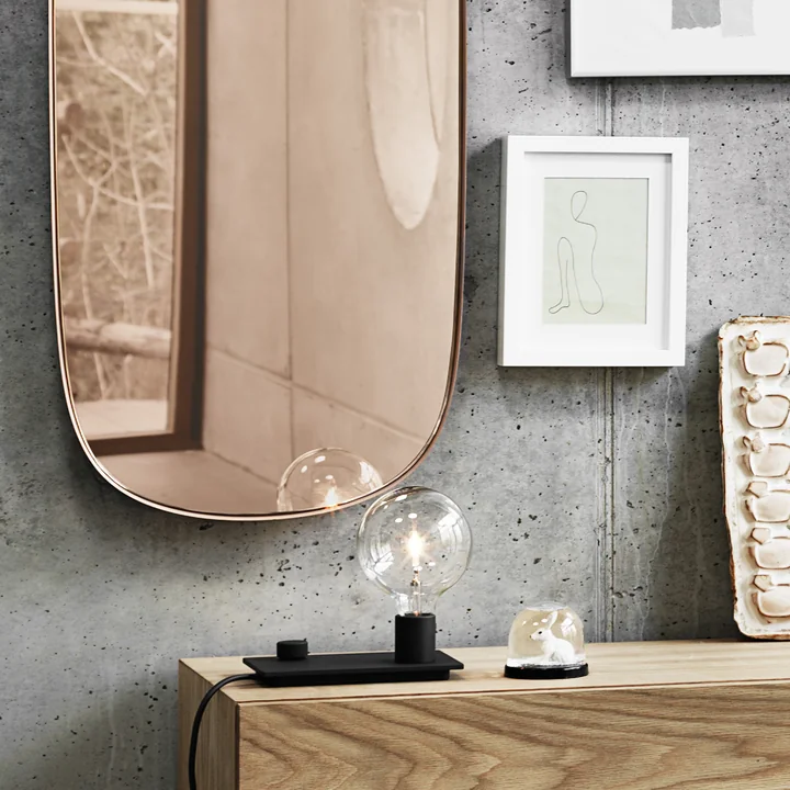 Muuto - Framed Mirror, gross, taupe / Klarglas