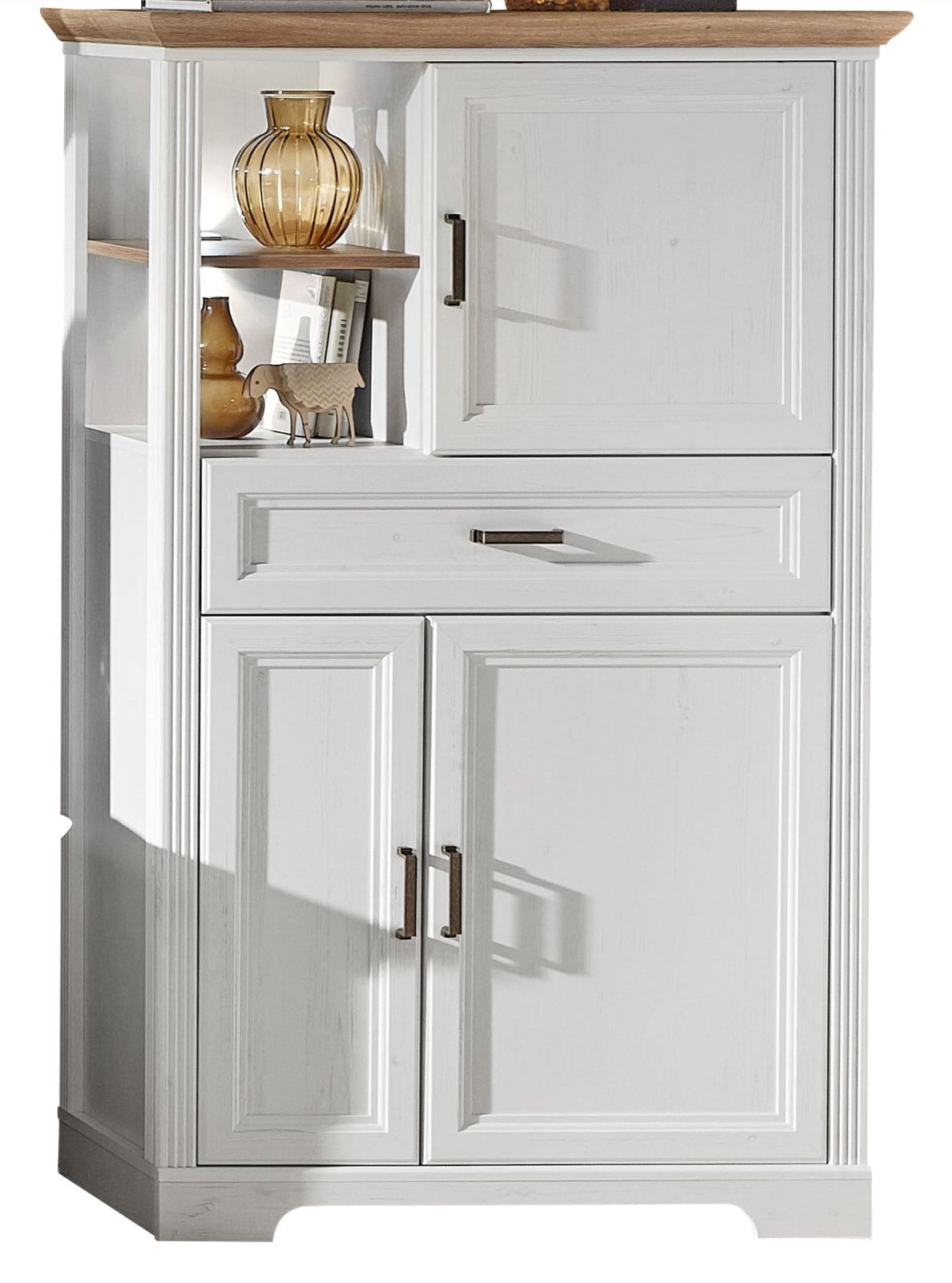Highboard Jasmin Pinie-Optik hell /Artisan Eiche-Optik 93 x 150 x 42 cm