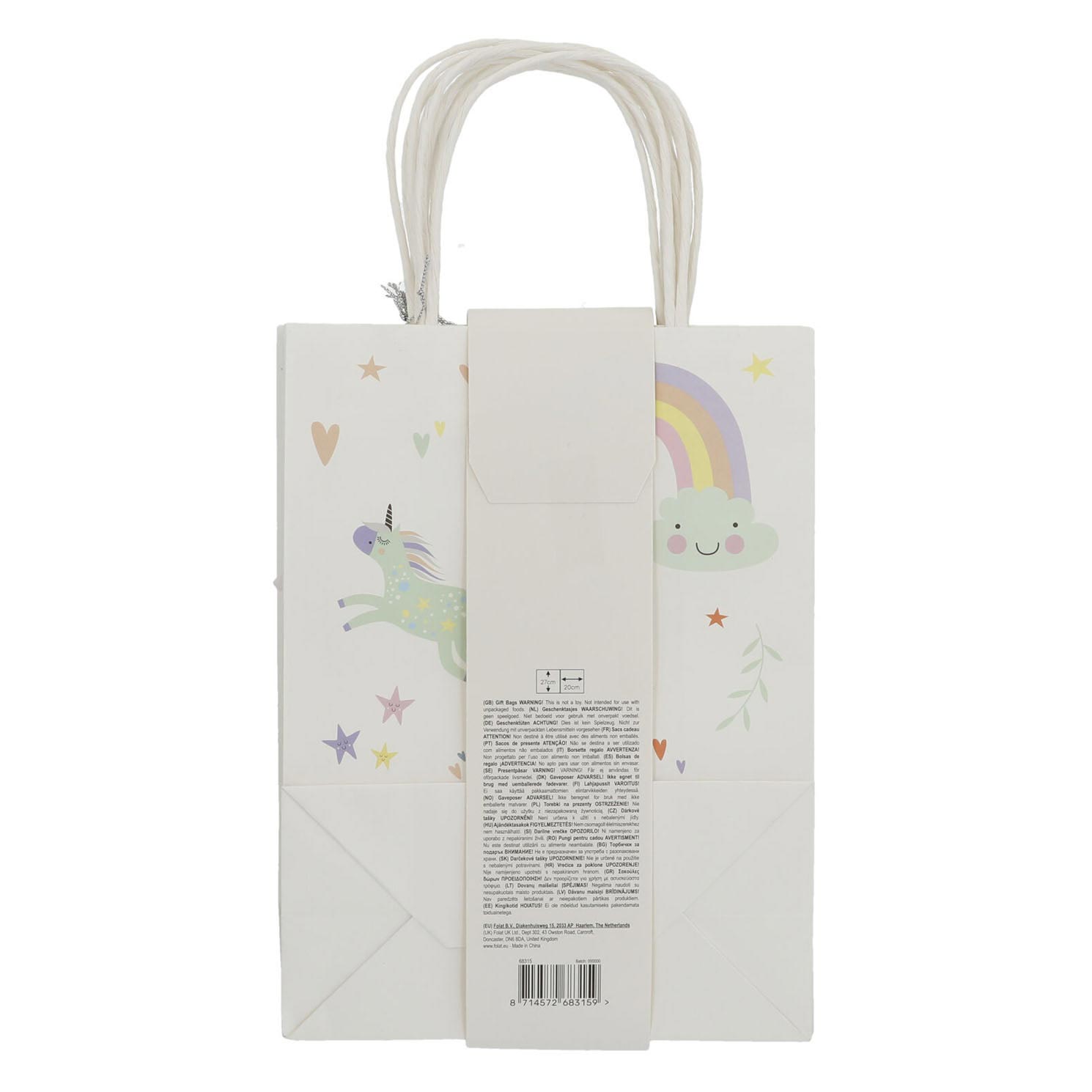 Uitdeelzakjes Unicorns & Rainbows, 6st.