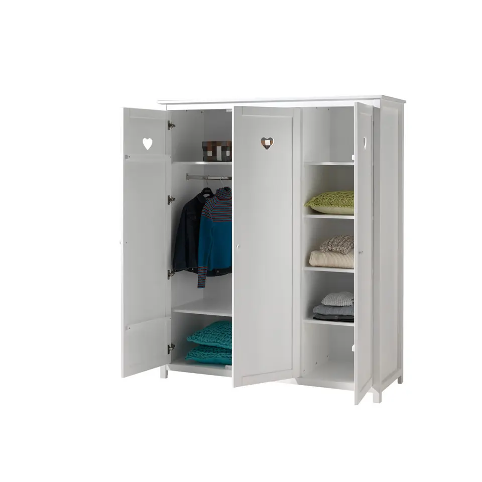 Vipack 3-deurs kledingkast Amori - wit - 190x159x57 cm