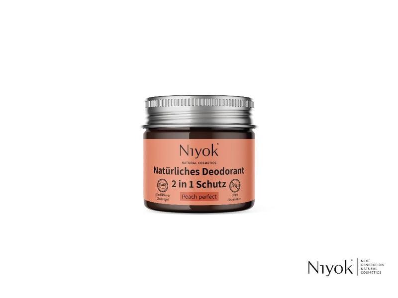 Niyok Deo Crème 2in1 Anti-Transpirant Peach perfect 40 ml Natürliches Deo mit einem Duft von Pfirsich und Aprikose und mit hautschonendem Shea Butter