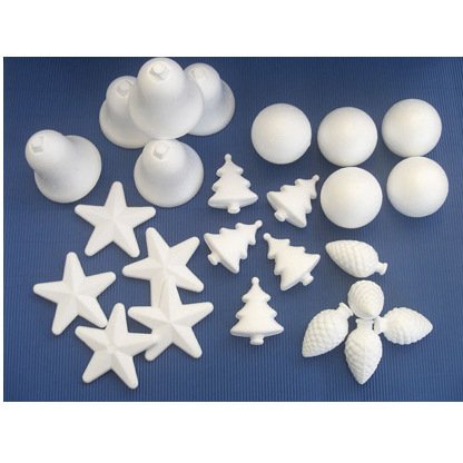 Forme noël à décorer styropor assortiment 25 unités