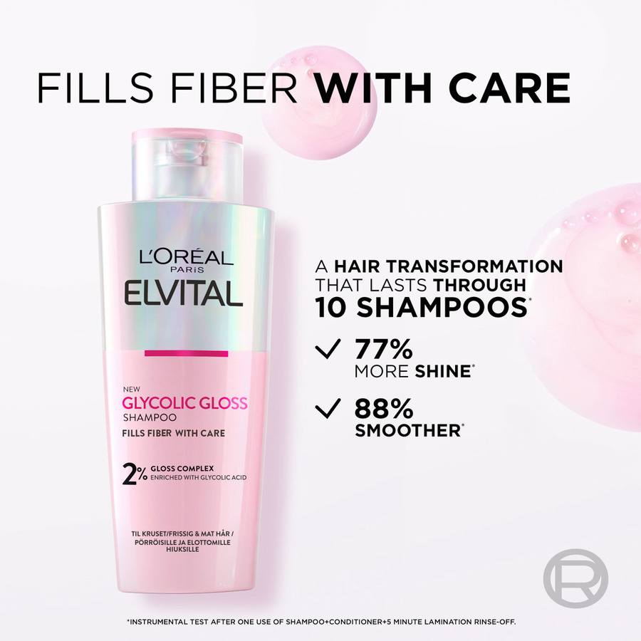 L'Oréal Paris Elvital Glycolic Gloss Shine Shampoo 200ml