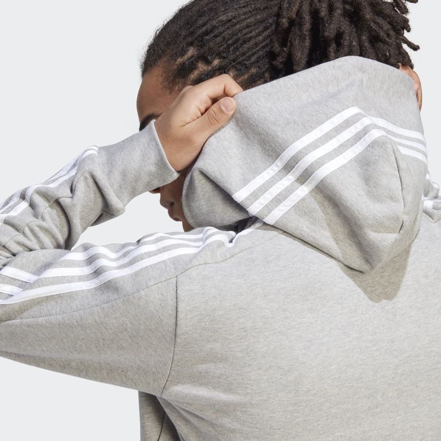 adidas Sweat à Capuche Essentials French Terry 3-Stripes Full Zip - Gris