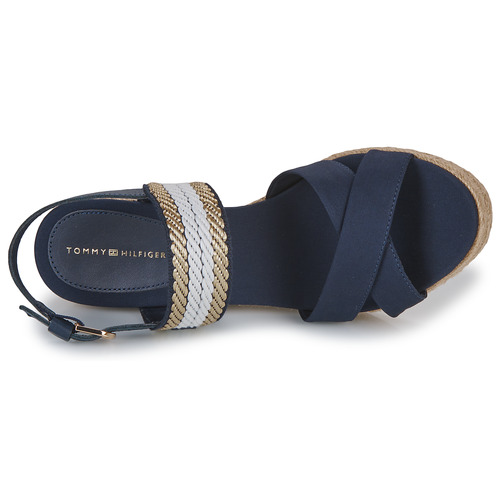 Tommy Hilfiger - GOLDEN WEBBING MID WEDGE - Marine