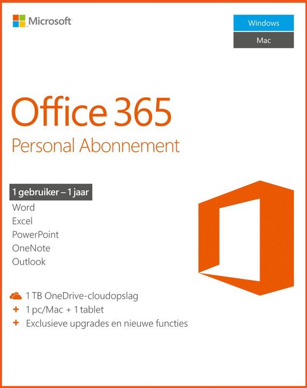 Microsoft 365 Personal - 1 jaar abonnement