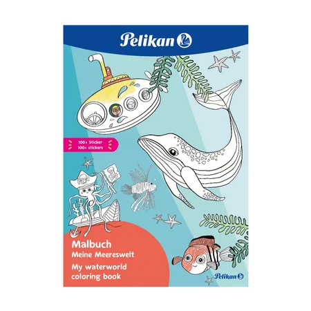 Pelikan Malbuch Blue Sea mit Stickern MBmS48 Seiten FSC